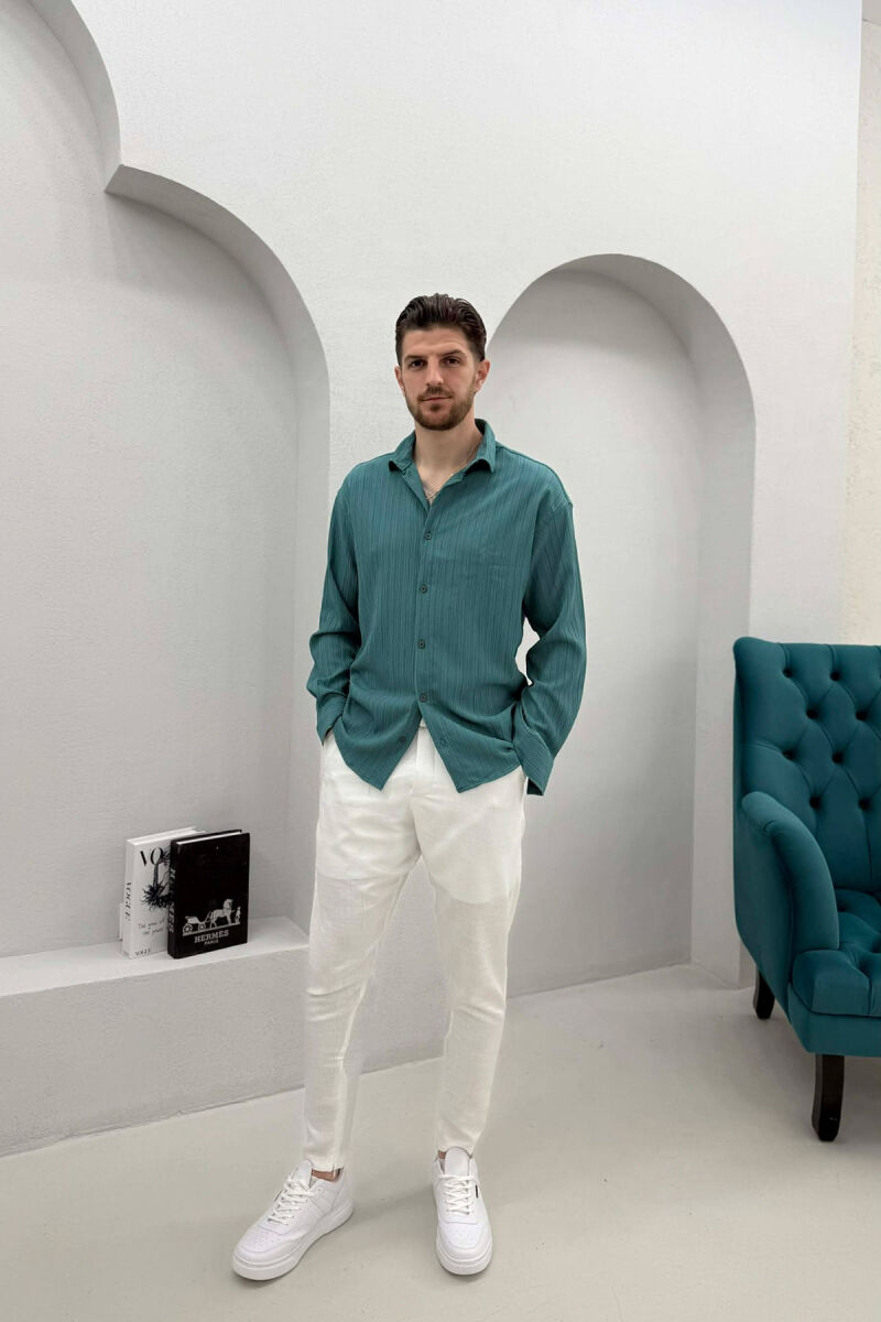 ONE COLOR MEN SHIRT BLUE STONE/GK - 3