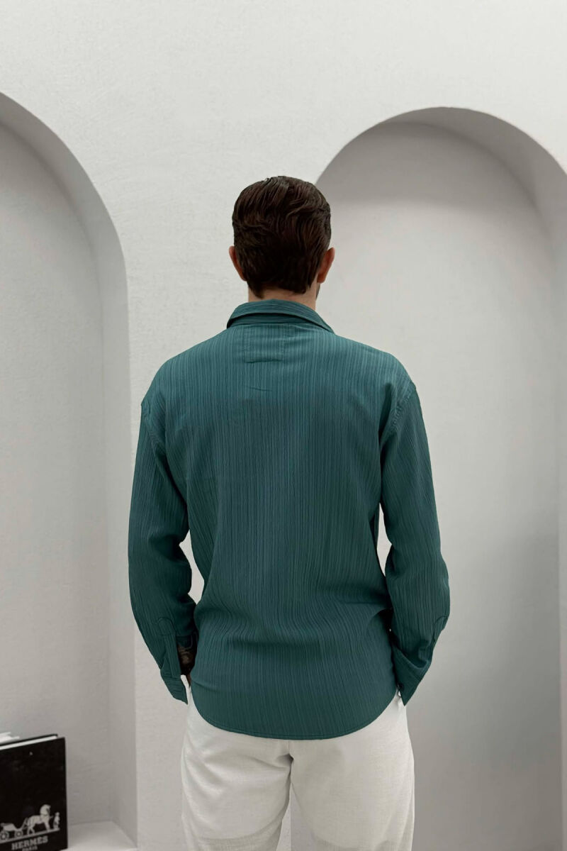 ONE COLOR MEN SHIRT BLUE STONE/GK - 4