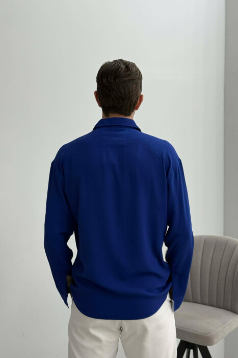 ONE COLOR MEN SHIRT BLUE/BLU - 4