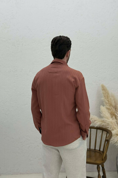 ONE COLOR MEN SHIRT BRICK/TULLE - 4