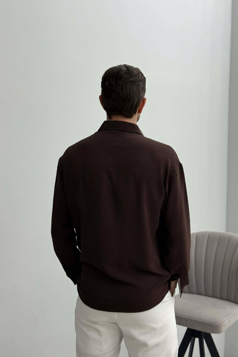 ONE COLOR MEN SHIRT DARK BROWN/KAE - 4