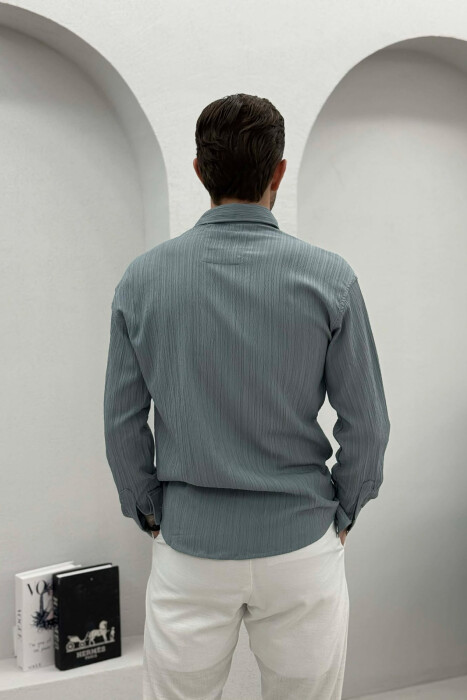 ONE COLOR MEN SHIRT GREY/GRI - 4