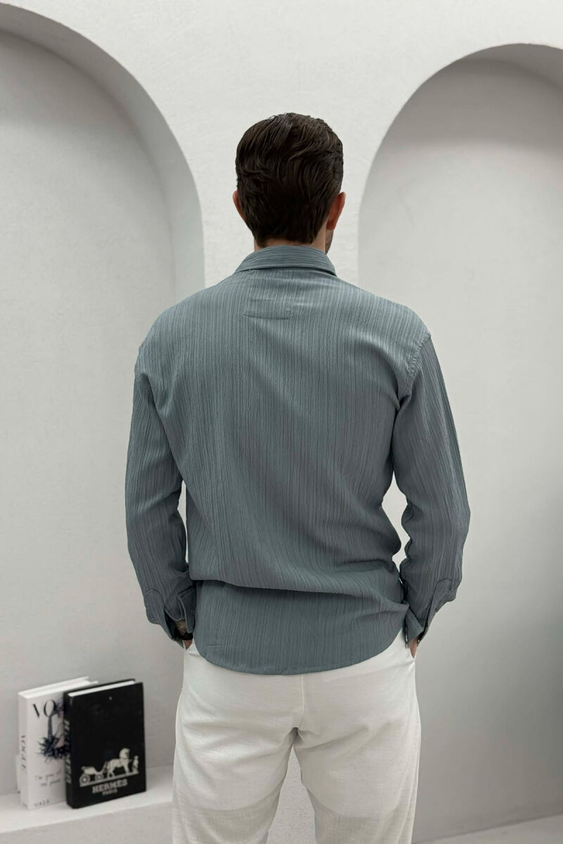 ONE COLOR MEN SHIRT GREY/GRI - 4