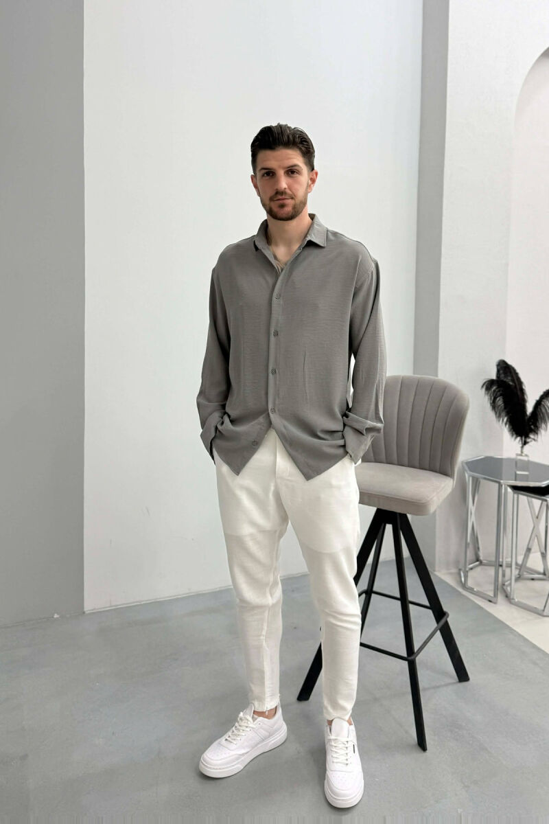 ONE COLOR MEN SHIRT GREY/GRI - 2