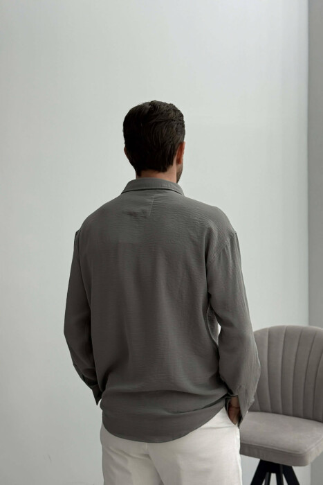 ONE COLOR MEN SHIRT GREY/GRI - 4