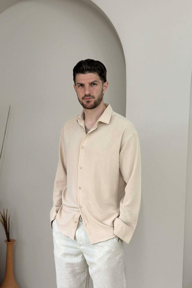 ONE COLOR MEN SHIRT LIGHT BEIGE/BZHZB - 1