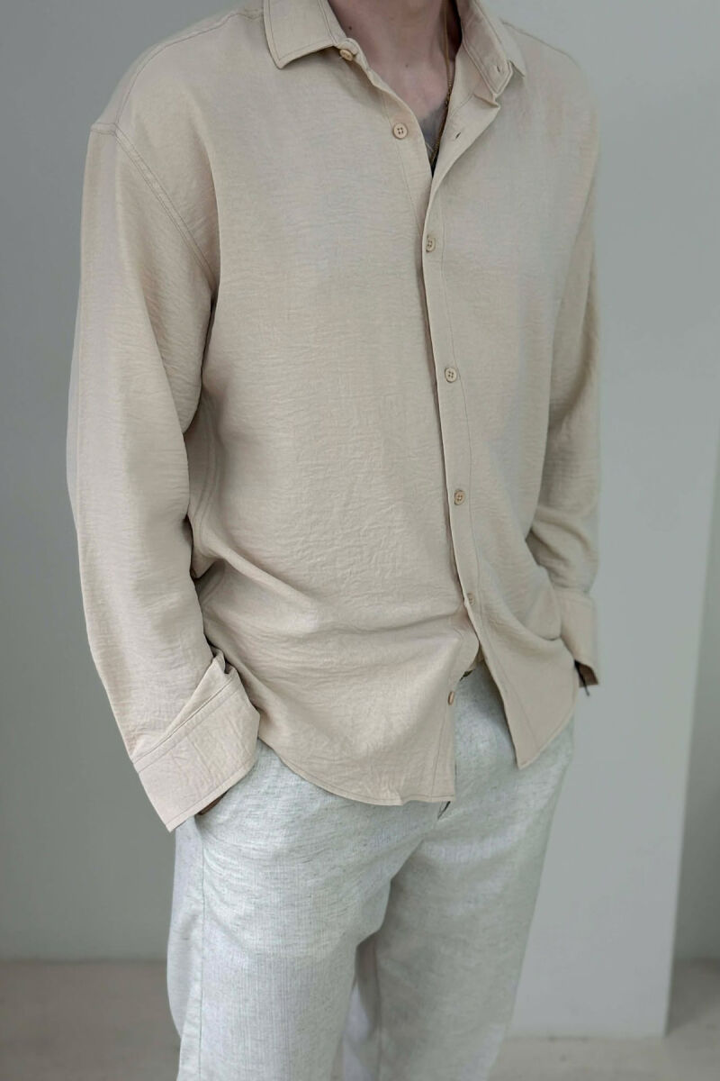 ONE COLOR MEN SHIRT LIGHT BEIGE/BZHZB - 2