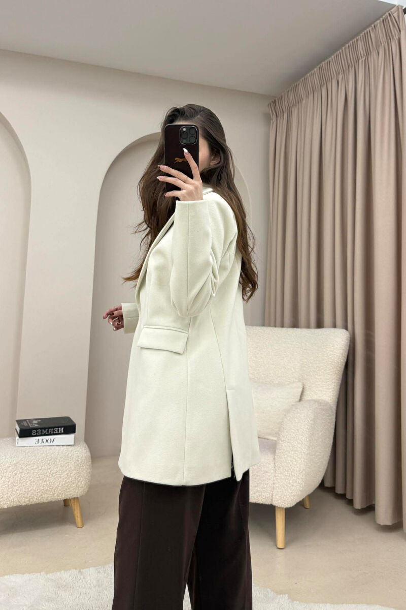 ONE COLOR ONE BUTTON SIMPLE WOMAN JACKET ANTIQUEWHITE/ANTIKE - 8