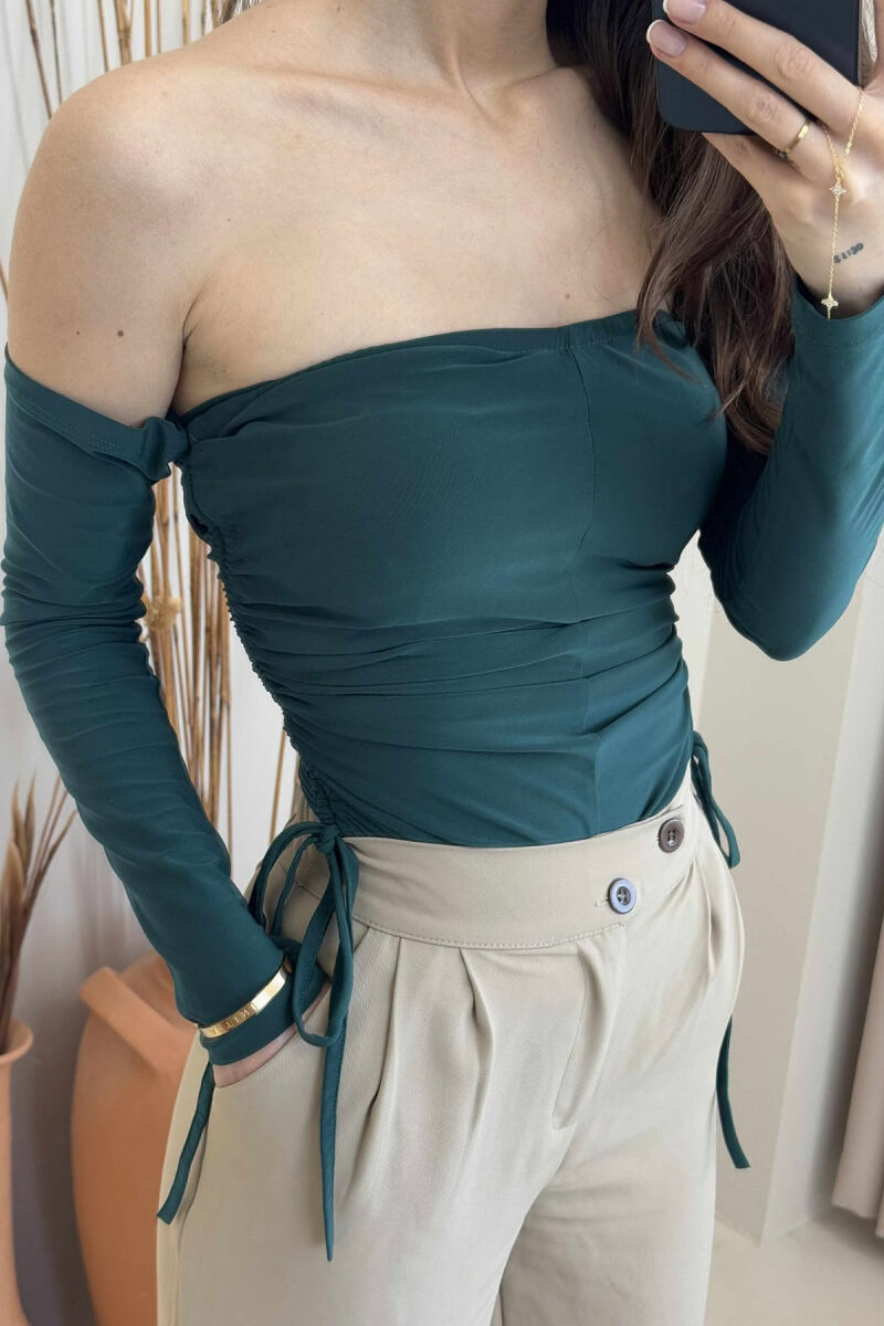 ONE COLOR OPEN NECK WOMEN BODY GREEN/JESHILE - 1