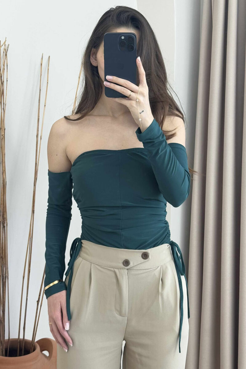 ONE COLOR OPEN NECK WOMEN BODY GREEN/JESHILE - 4