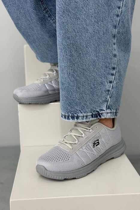 ONE COLOR PLATFORM LACING MEN SNEAKERS LIGHT GREY/GZ - 1