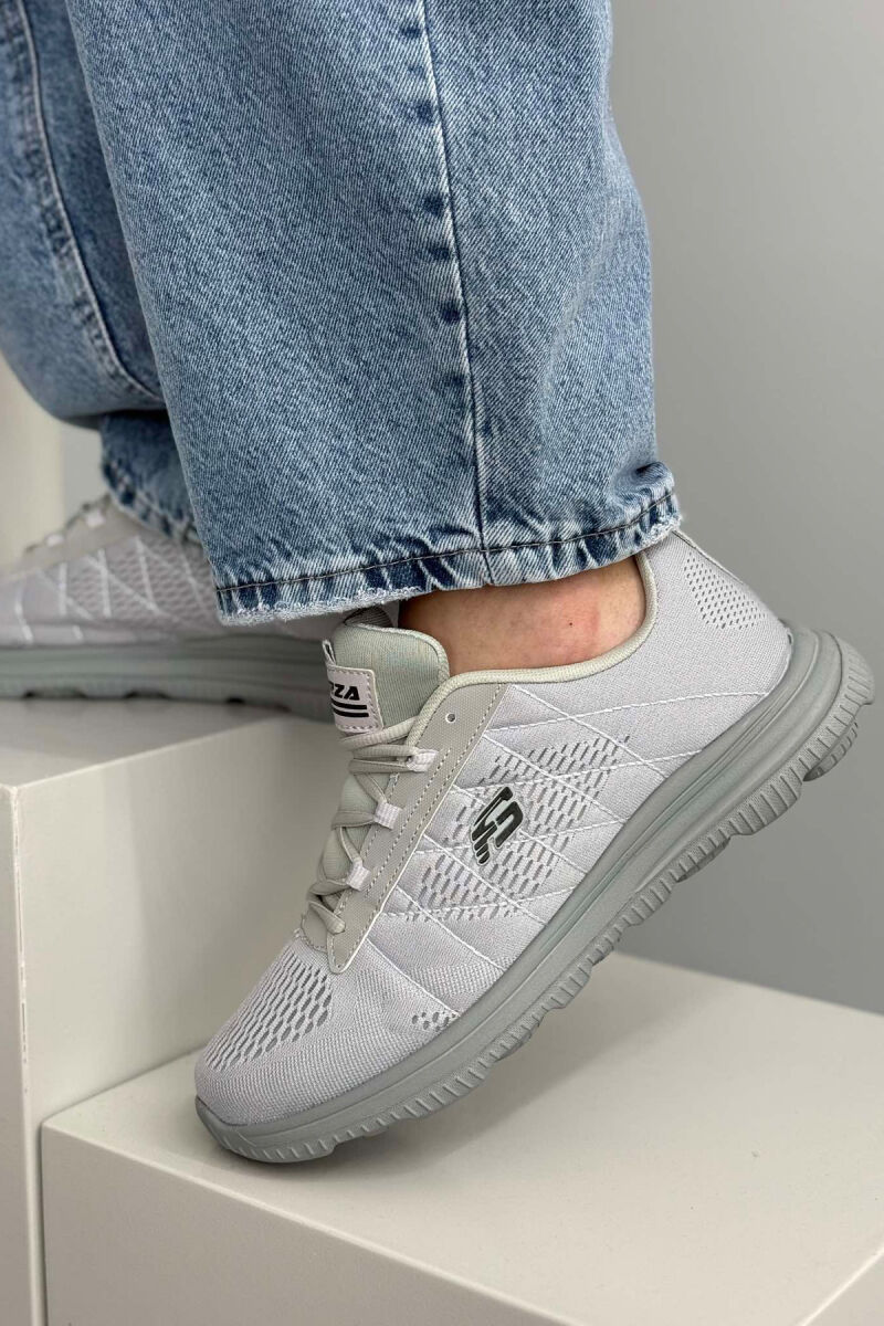 ONE COLOR PLATFORM LACING MEN SNEAKERS LIGHT GREY/GZ - 2