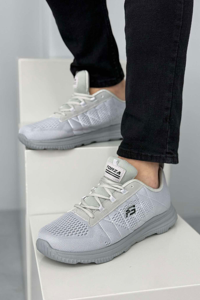 ONE COLOR PLATFORM LACING MEN SNEAKERS LIGHT GREY/GZ - 4