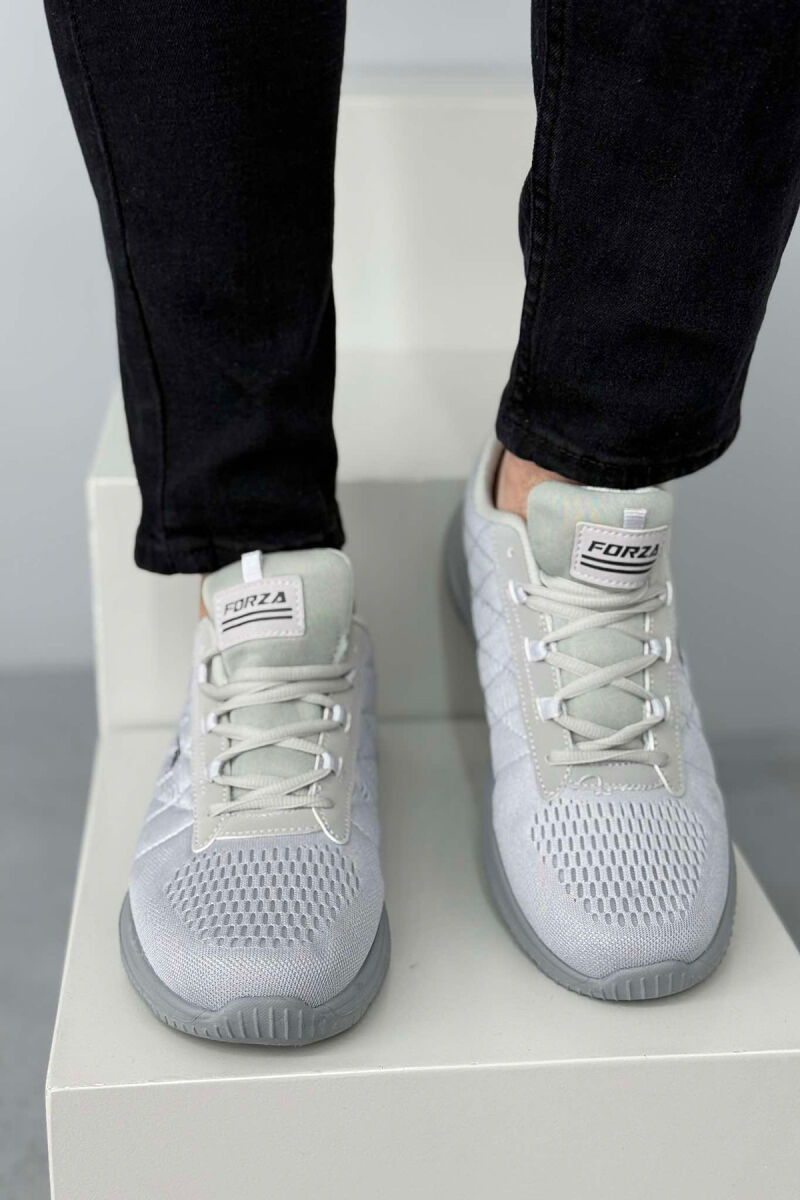 ONE COLOR PLATFORM LACING MEN SNEAKERS LIGHT GREY/GZ - 5