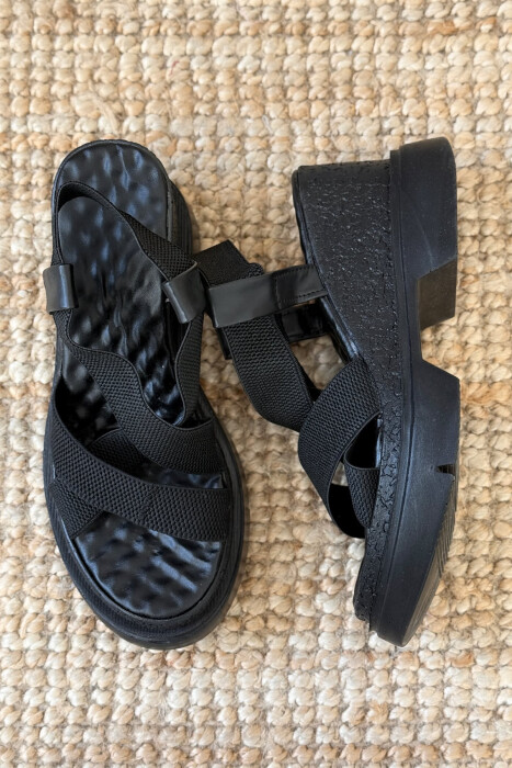 ONE COLOR PLATFORM WOMEN SANDALS BLACK/ E ZEZE - 2