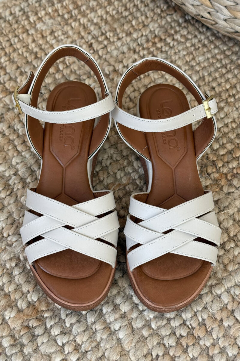 ONE COLOR PLATFORM WOMEN SANDALS CREAM/KREM - 2