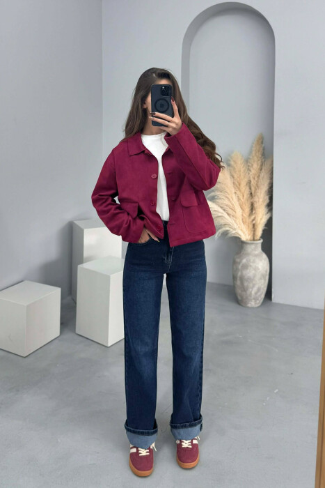 ONE COLOR POCKETS WOMEN JACKET PURPLE/LEJLA - 5