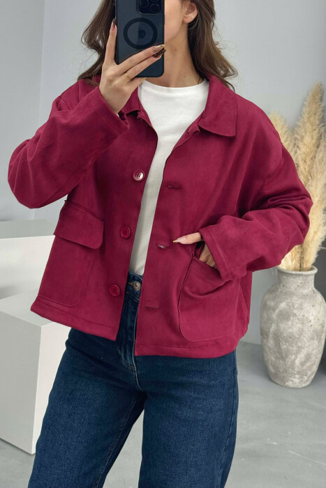 ONE COLOR POCKETS WOMEN JACKET PURPLE/LEJLA - 7