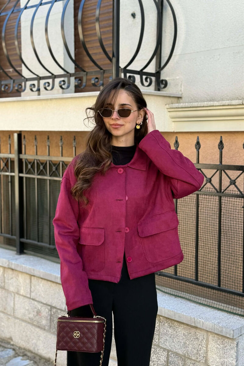 ONE COLOR POCKETS WOMEN JACKET PURPLE/LEJLA - 1