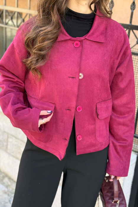 ONE COLOR POCKETS WOMEN JACKET PURPLE/LEJLA - 2