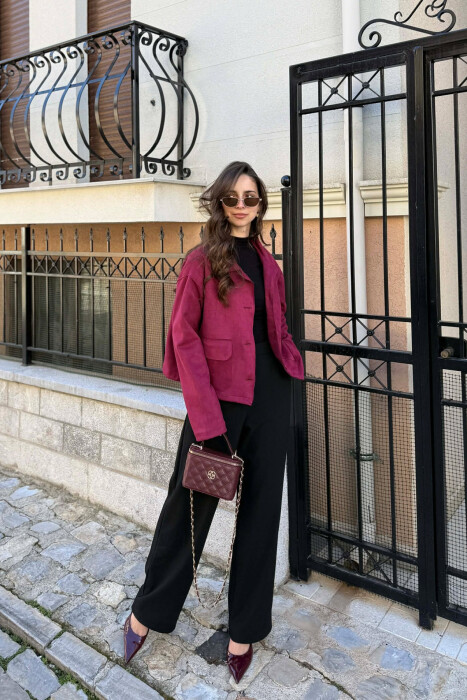 ONE COLOR POCKETS WOMEN JACKET PURPLE/LEJLA - 4