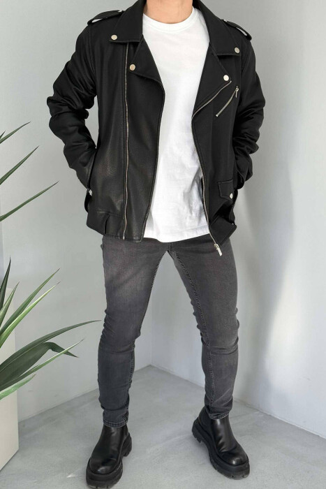 ONE COLOR REGULAR SEMI ELASTIC MEN JEANS GREY/GRI - KLAUDIO FASHION