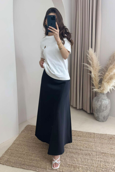 ONE COLOR ROUND NECK TEDDY BEAR LOGO WOMEN T-SHIRT WHITE-E BARDHE - 2