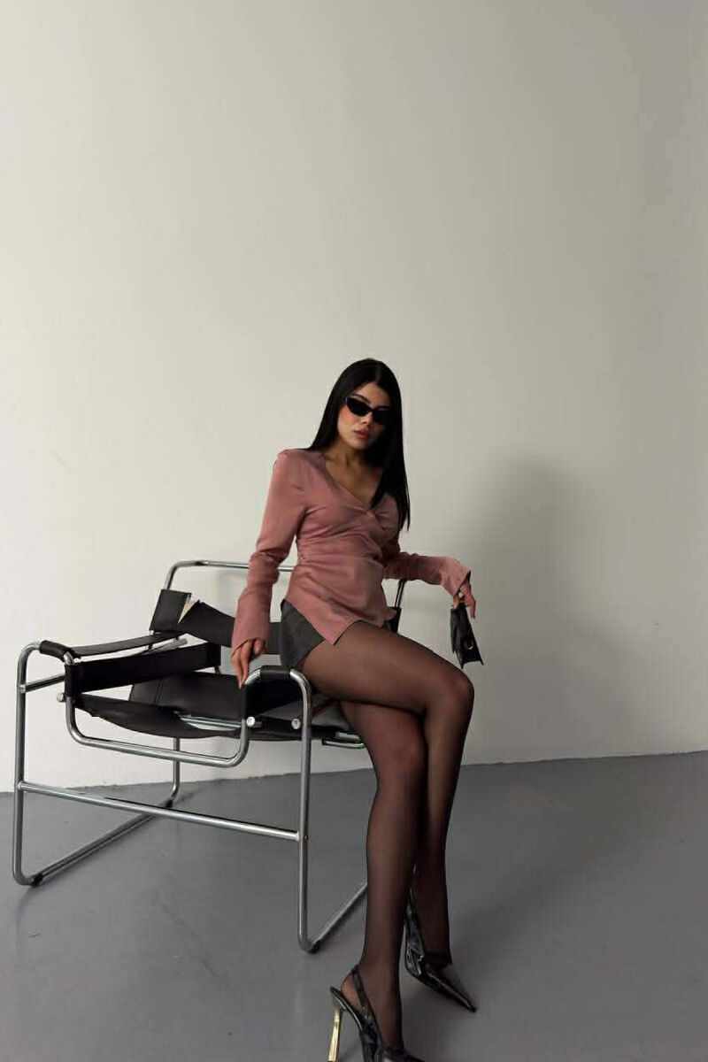 ONE COLOR SATIN WOMEN SWEATSHIRT VINEGAR/UTHULL - 2