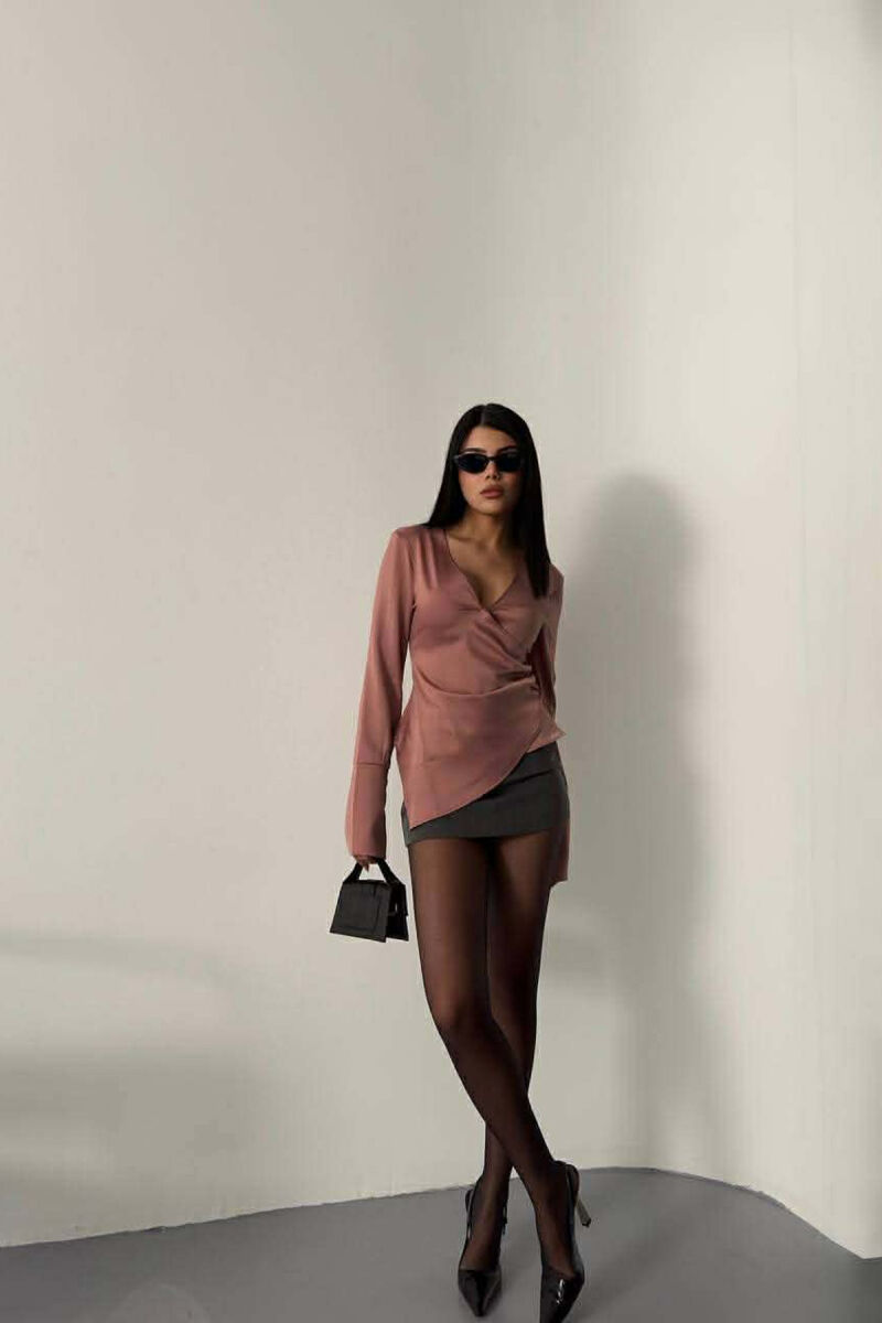 ONE COLOR SATIN WOMEN SWEATSHIRT VINEGAR/UTHULL - 3