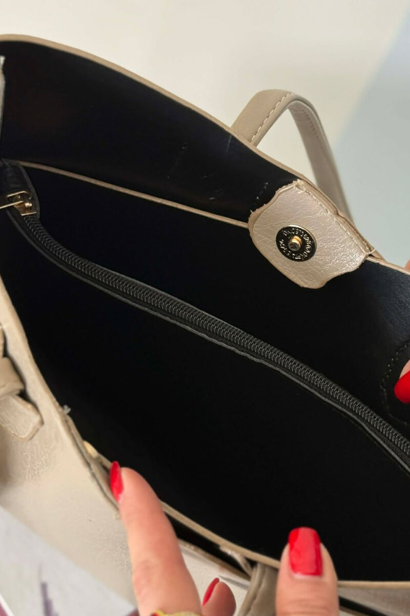 ÇANTE NJE NGHJYRESHE ME DETAJIN E SHALLIT PER FEMRA NE NGJYRE BEZHE - 8