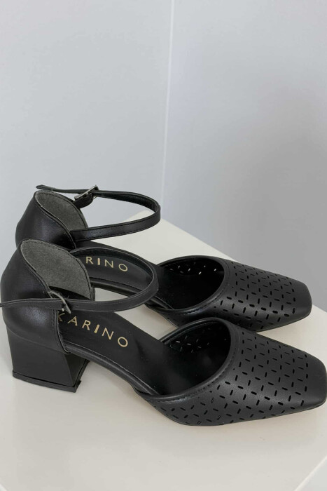 ONE COLOR SEMI HEEL WOMEN SHOES BLACK/ E ZEZE - 2