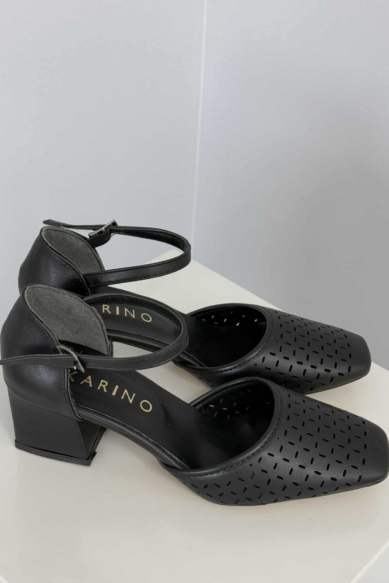 ONE COLOR SEMI HEEL WOMEN SHOES BLACK/ E ZEZE - 2