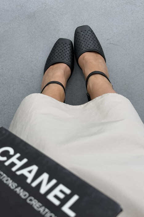 ONE COLOR SEMI HEEL WOMEN SHOES BLACK/ E ZEZE - 4