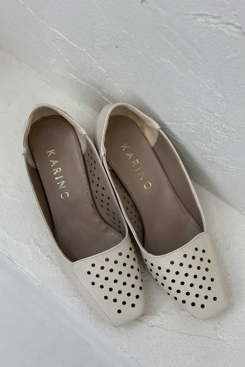 ONE COLOR SEMI HEEL WOMEN SHOES CREAM/KREM - 2