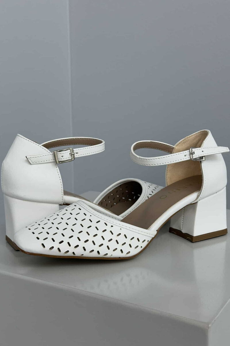 ONE COLOR SEMI HEEL WOMEN SHOES WHITE-E BARDHE - 2