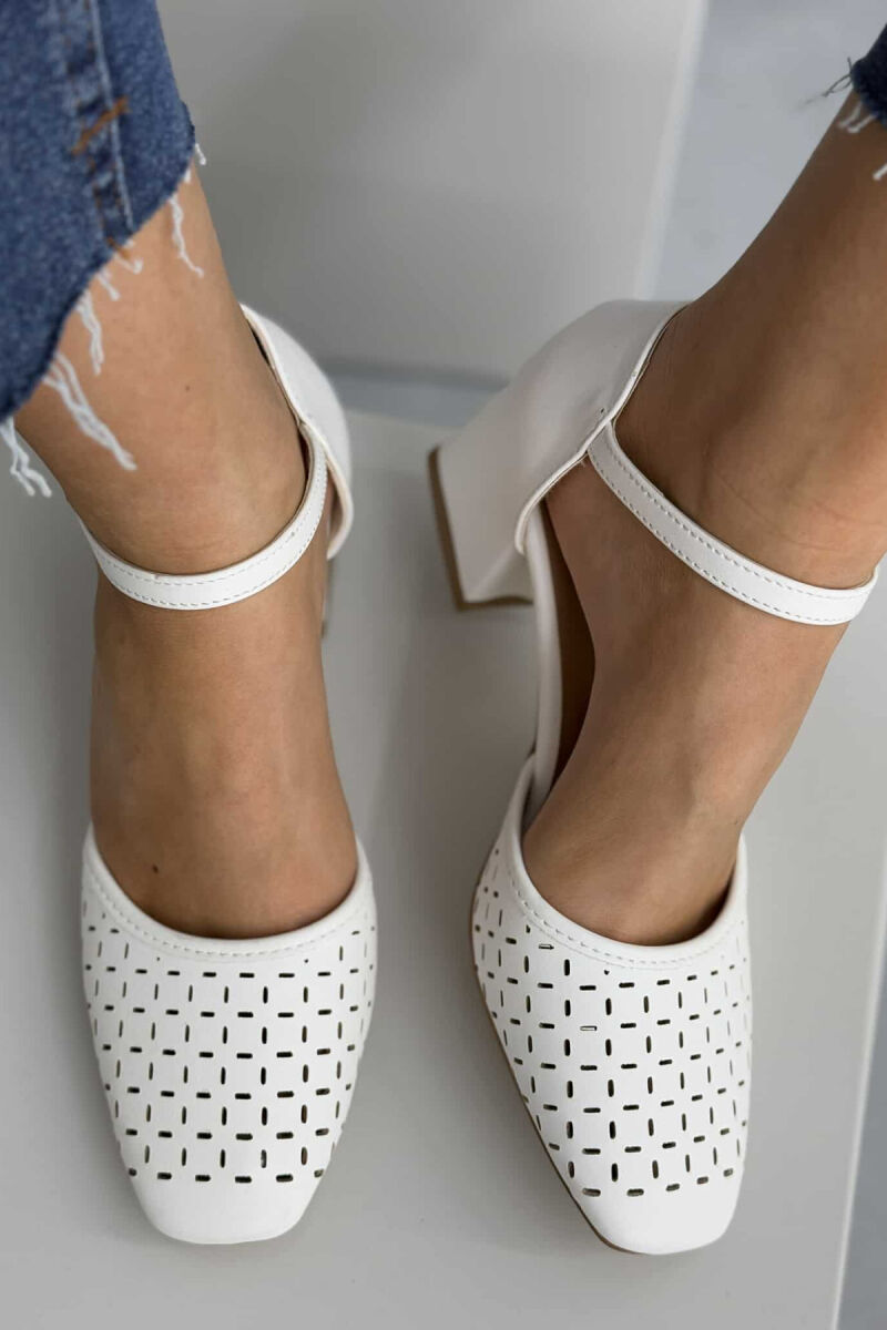 ONE COLOR SEMI HEEL WOMEN SHOES WHITE-E BARDHE - 4