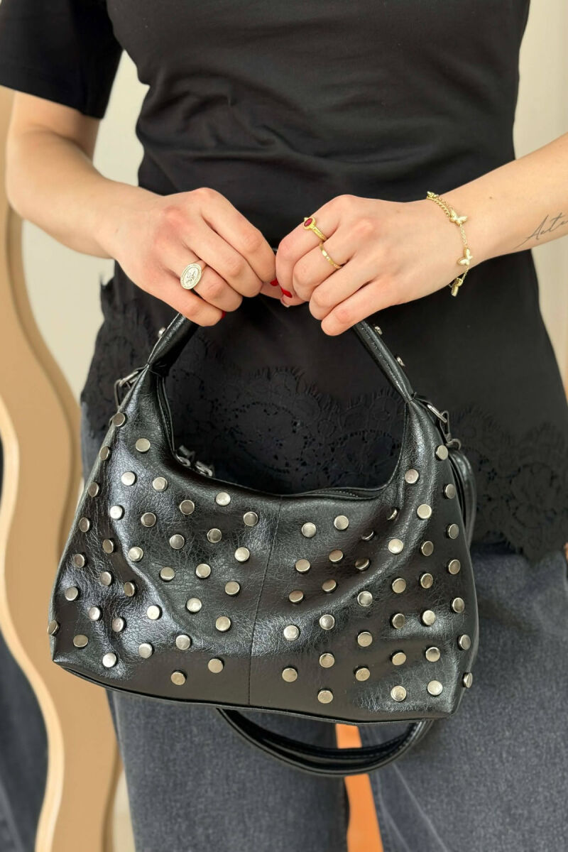 ONE COLOR SHINNY DETAILS WOMAN BAG BLACK/ E ZEZE - 3