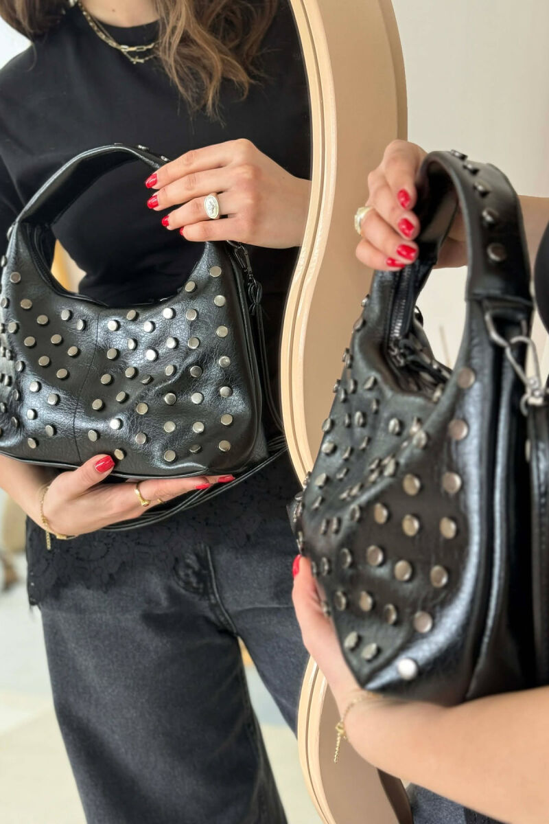 ONE COLOR SHINNY DETAILS WOMAN BAG BLACK/ E ZEZE - 5