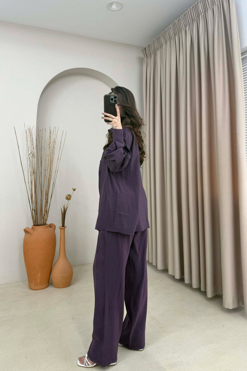 ONE COLOR SHIRT + TROUSERS WOMAN SET DARK PURPLE/LEJLA ERRET - 4