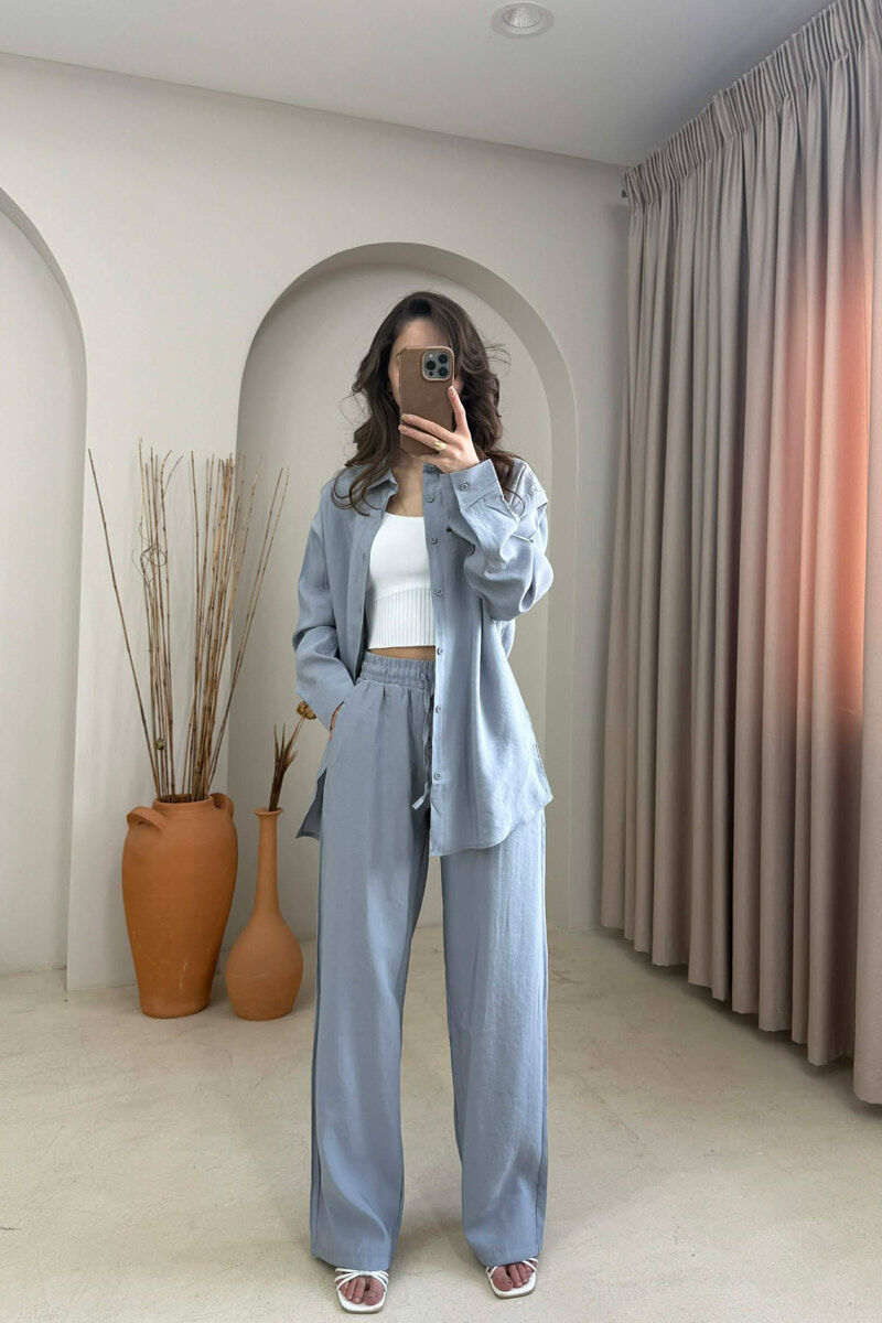ONE COLOR SHIRT + TROUSERS WOMAN SET GREY/GRI - 1
