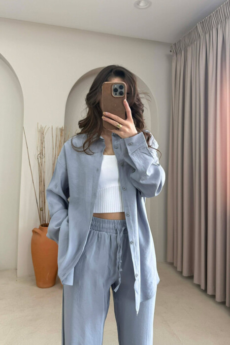 ONE COLOR SHIRT + TROUSERS WOMAN SET GREY/GRI - 2