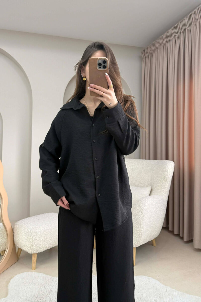 ONE COLOR SHIRT+ TROUSERS WOMEN SET BLACK/ E ZEZE - 2