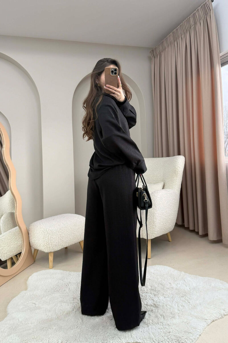 ONE COLOR SHIRT+ TROUSERS WOMEN SET BLACK/ E ZEZE - 3