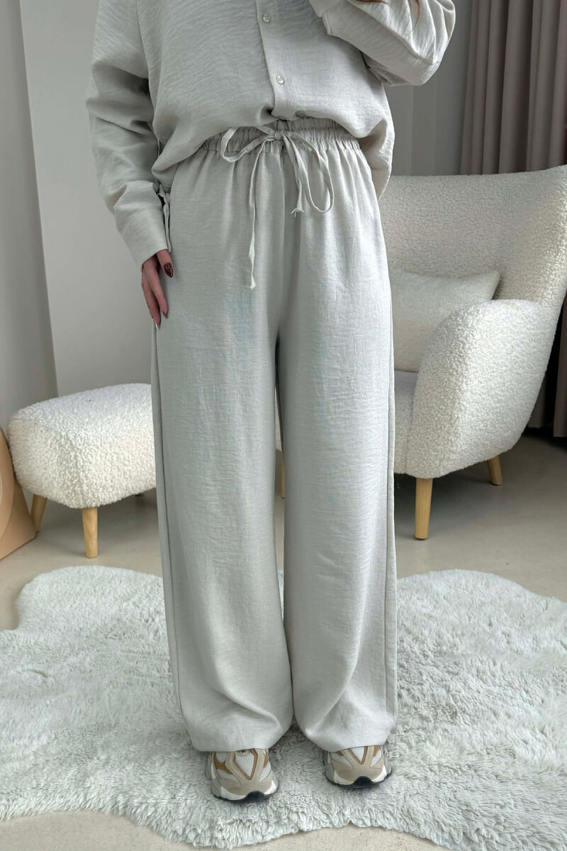 ONE COLOR SHIRT+ TROUSERS WOMEN SET CREAM/KREM - 3