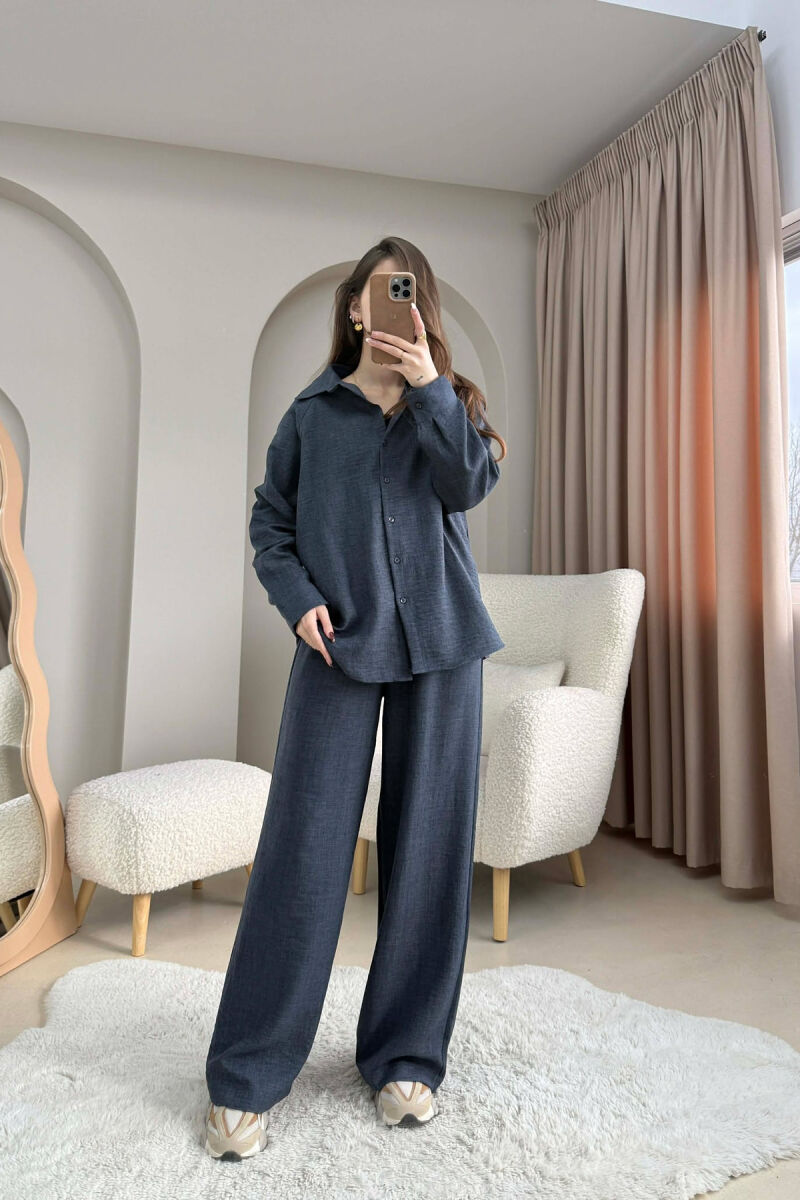 ONE COLOR SHIRT+ TROUSERS WOMEN SET LIGHTBLUE/BZ - 1