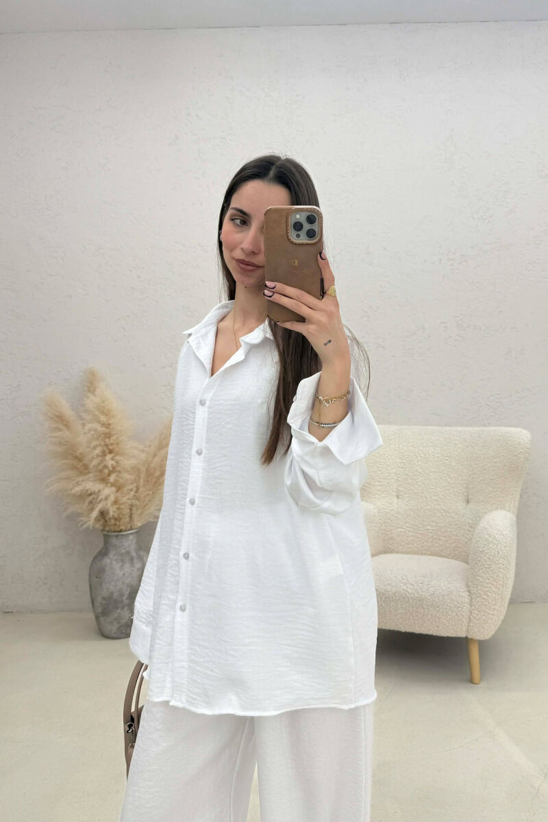 ONE COLOR SHIRT+ TROUSERS WOMEN SET WHITE-E BARDHE - 3