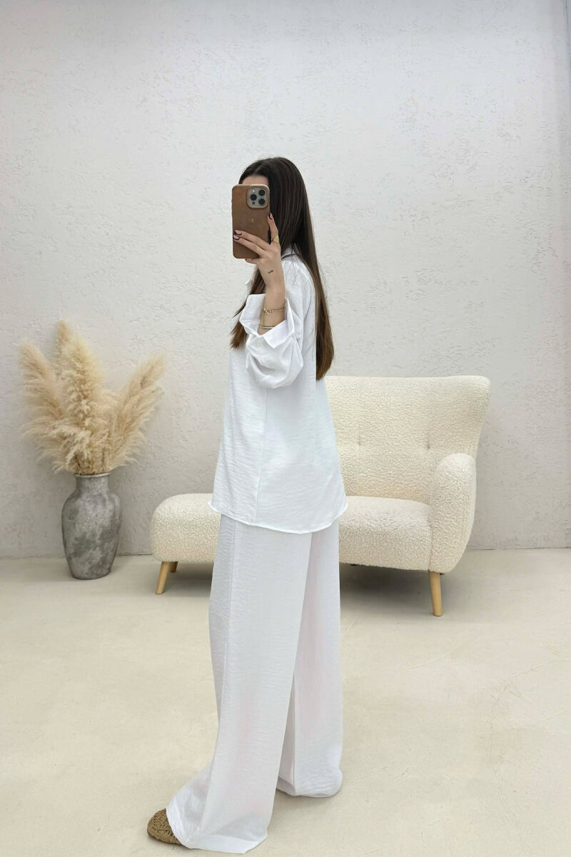 ONE COLOR SHIRT+ TROUSERS WOMEN SET WHITE-E BARDHE - 4
