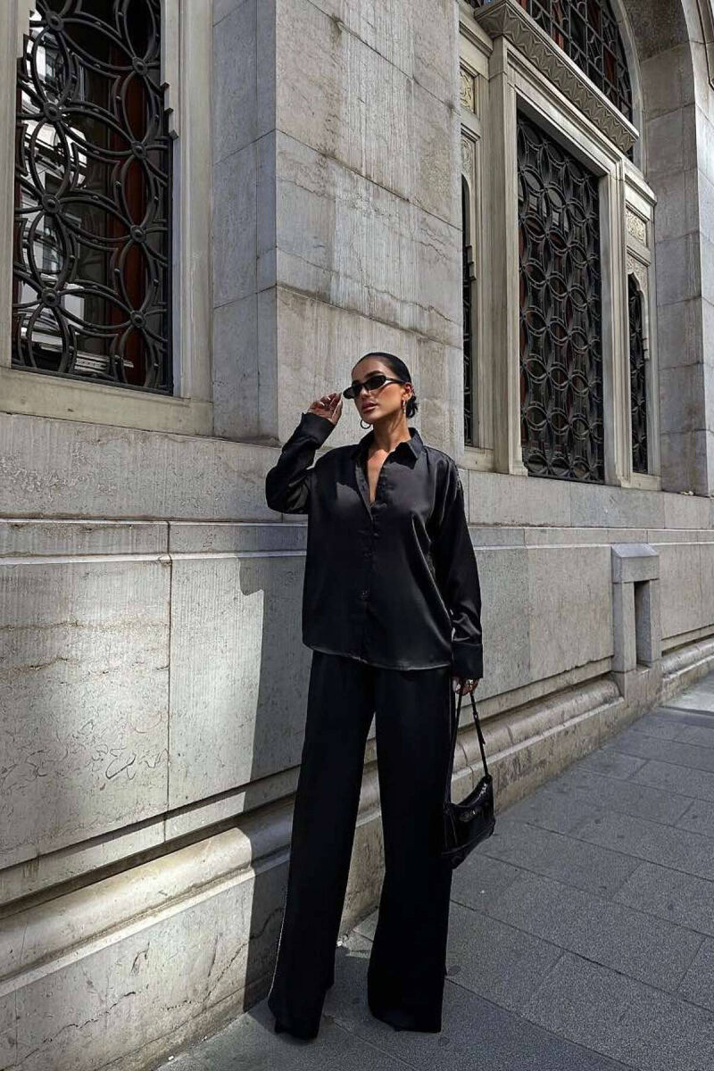 ONE COLOR SHIRT+TROUSERS WOMEN SET BLACK/ E ZEZE - 2