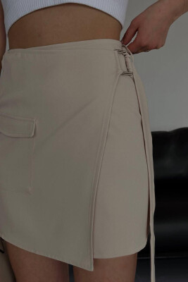 ONE COLOR SHORT SKIRT CREAM/KREM 