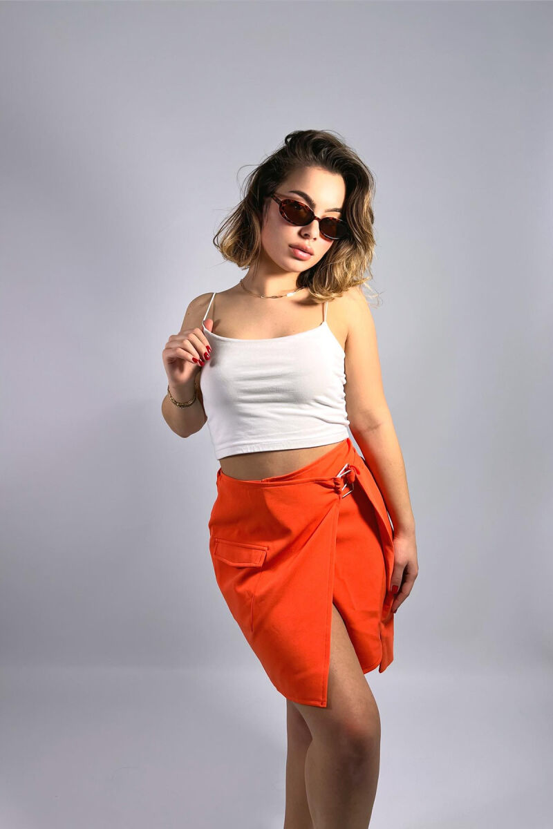 ONE COLOR SHORT SKIRT ORANGE/PORTOKALLI - 6